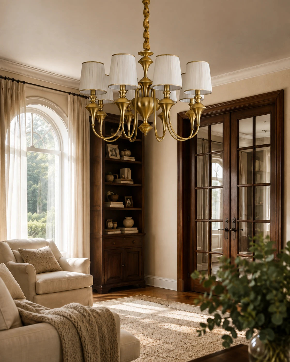 Classic Serena Gold Chandelier - 8 Bulbs 