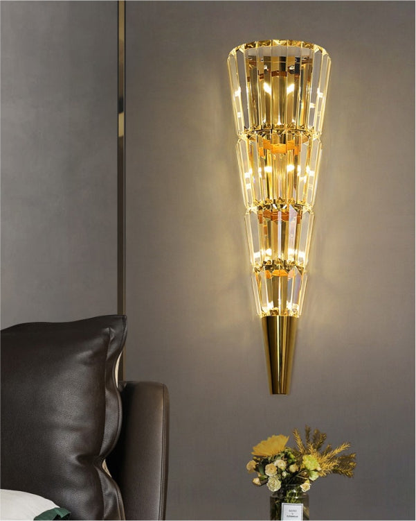 Tapered Crystal Wall Sconce - Large - The Decor Kart 