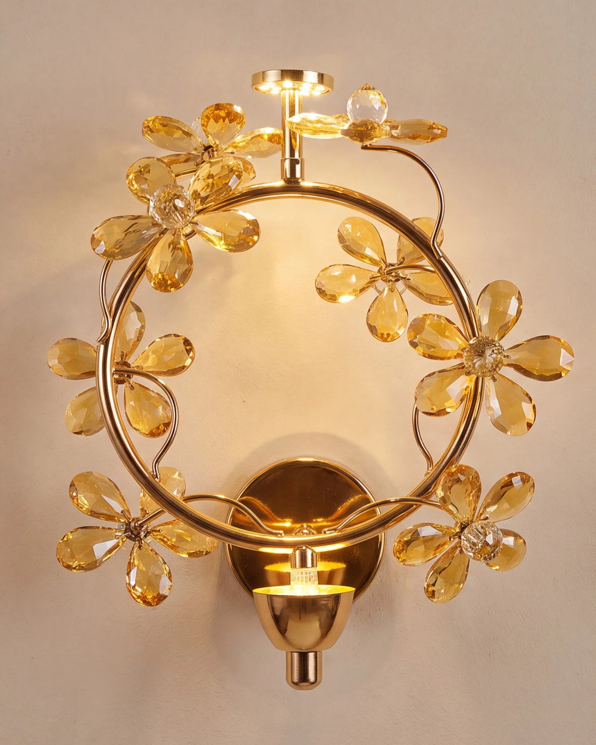 Floral Halo Wall Light - Amber