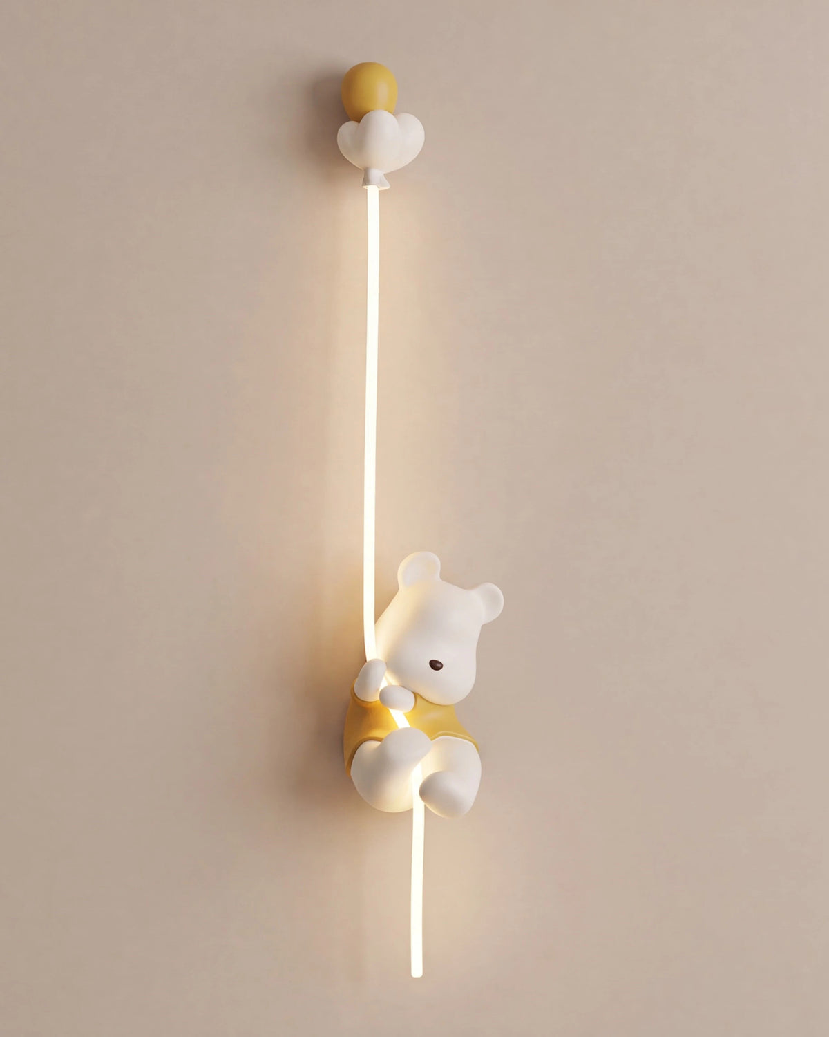 Climbing Bear Balloon Wall Light - Yellow