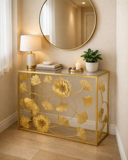 Gilded Petal Console Table - Medium