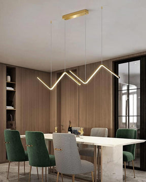 Zig Zag LED Chandelier - Gold - The Decor Kart 