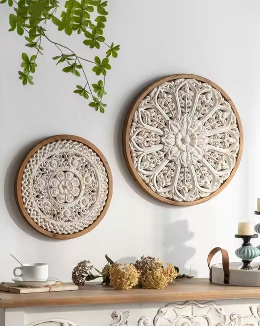 Rustic Carved Wood Wall Art