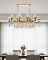 Regal Elegance Rectangular Crystal Chandelier - 10 Bulb 