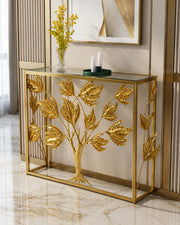 Regal Golden Tree Console Table