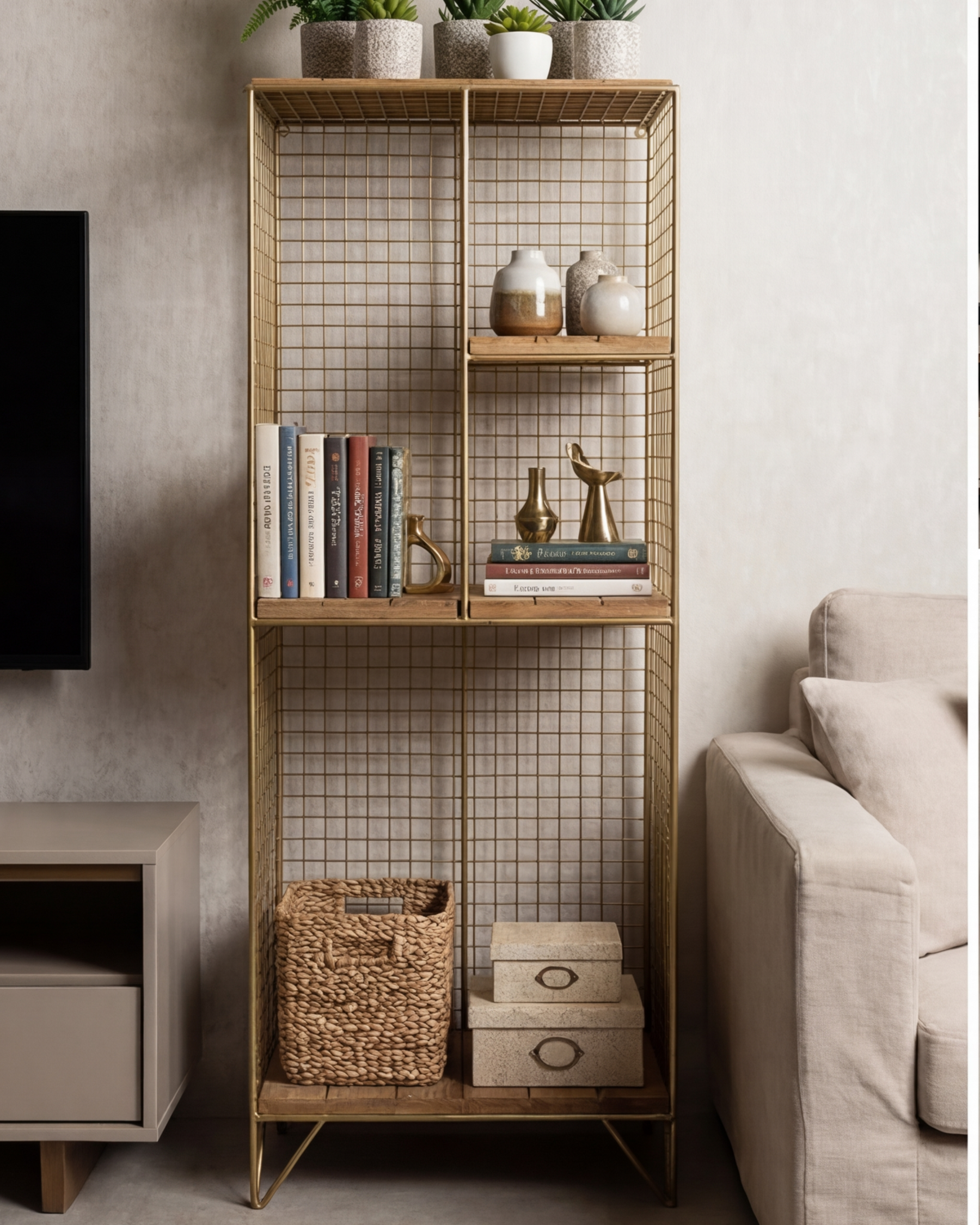 Golden Grid Luxe Display Rack 