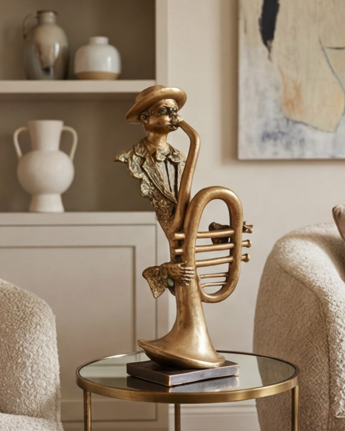 Vintage Trumpet Musician Figurine 