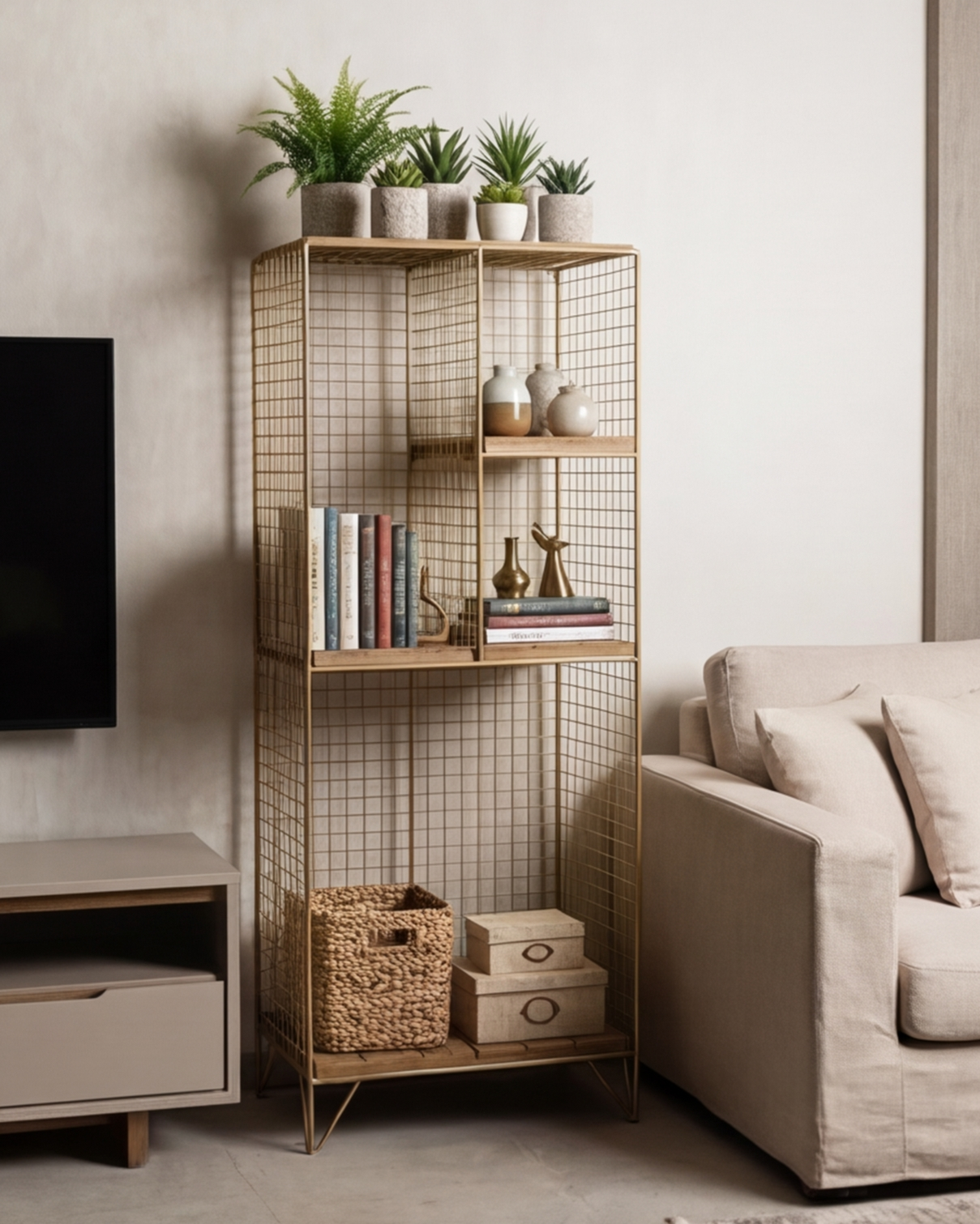 Golden Grid Luxe Display Rack 