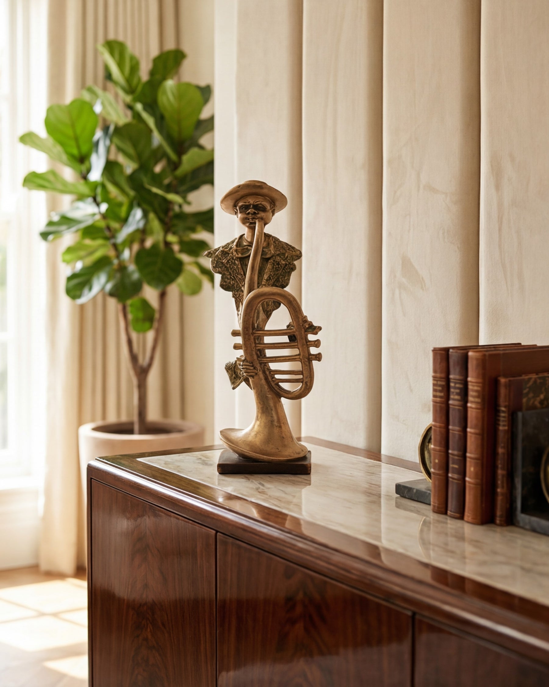 Vintage Trumpet Musician Figurine 