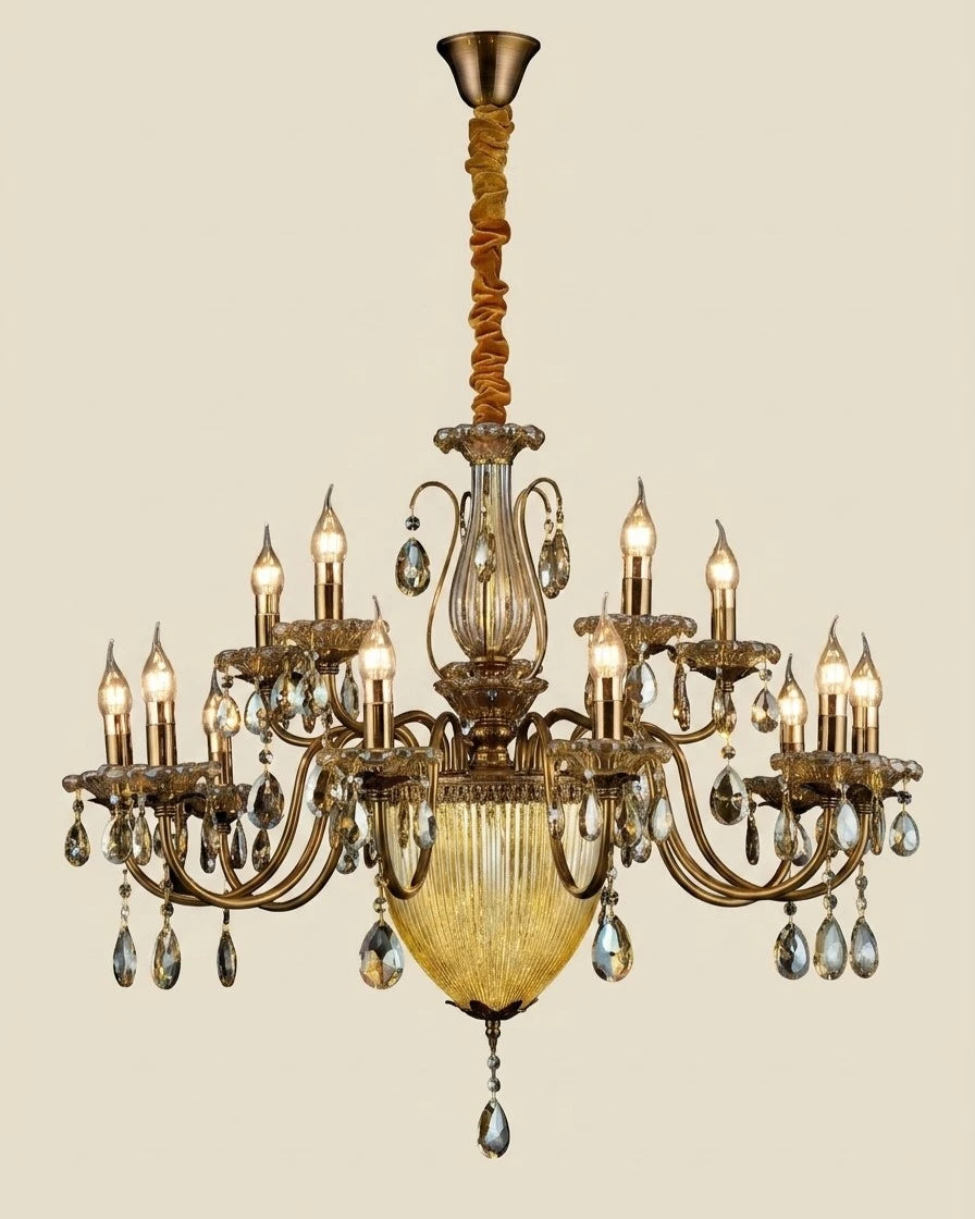 Antique Elegance Tiered Chandelier - 15 Lights 