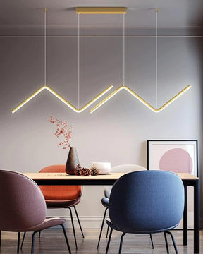 Zig Zag LED Chandelier - Gold - The Decor Kart 