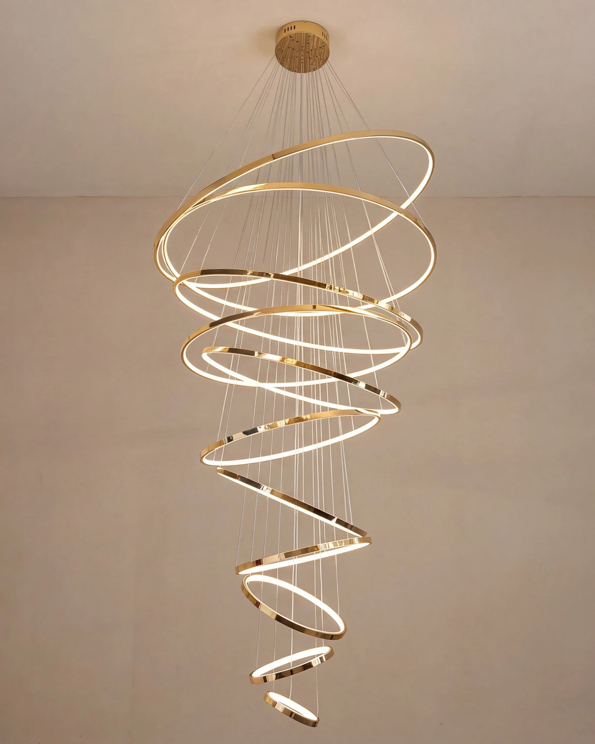 Vortex Ring Double Height Chandelier