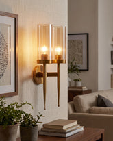 Twin Cylinder Glass Wall Light - Amber 