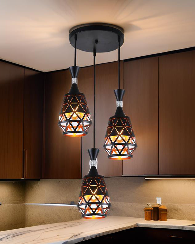 Geo Glow Tri Pendant Light - 3 Lights 