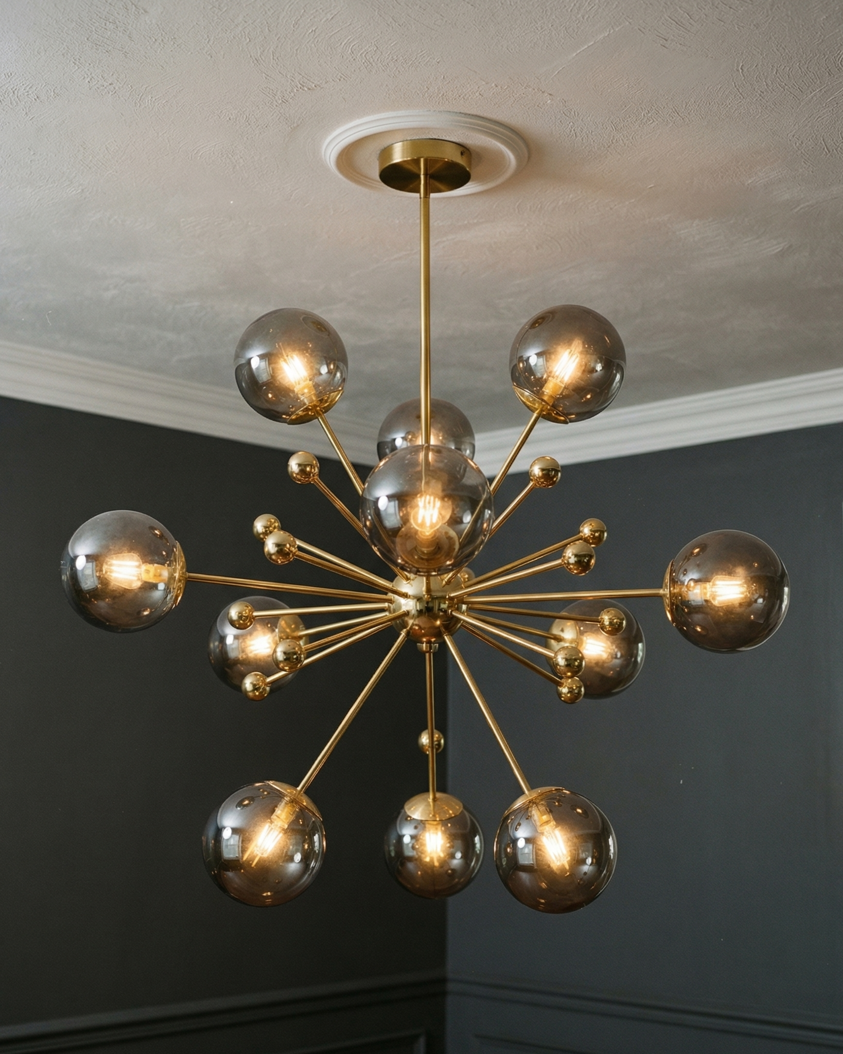 Modern Sputnik Globe Chandelier - Smoke 