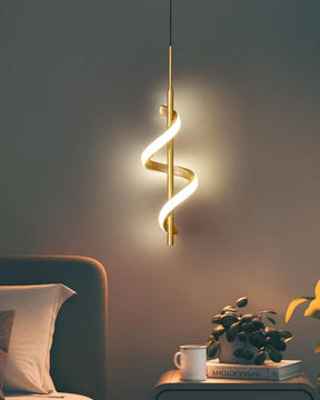 Spiral Lustre LED Pendant Light - Gold - The Decor Kart 