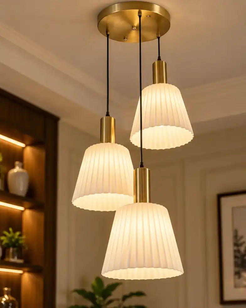 Aurelia Triple Pleated Pendant Light