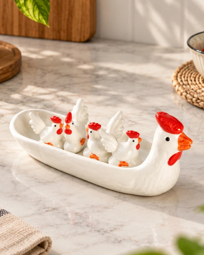 Rooster Boat Chopstick Holder