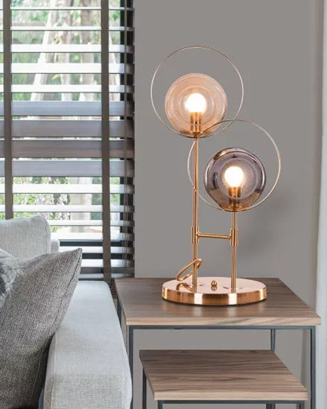 Double Head glass Table Lamp