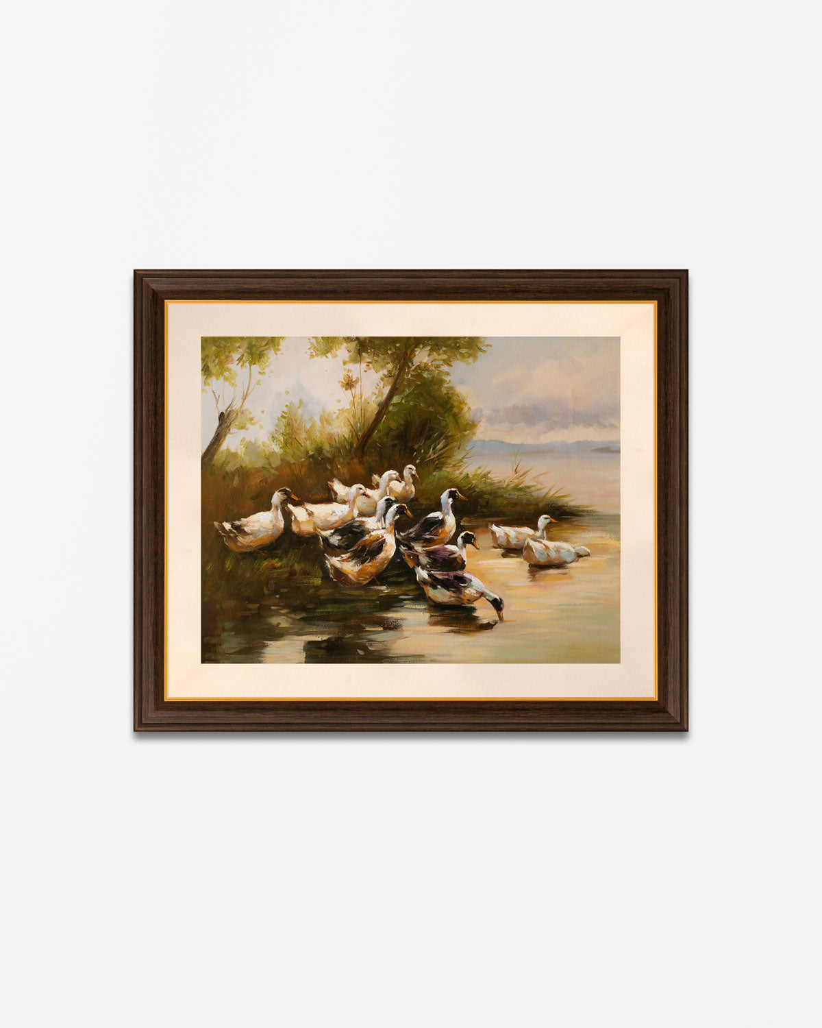 "Ducks On A Lake" Handmade Oil Painting 20"x24"
