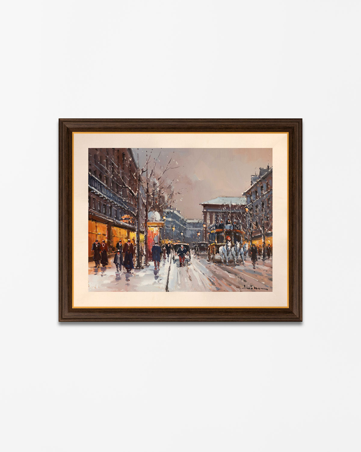 "Boulevard De La Madeleine, Winter" Handmade Oil Painting 20"x24"