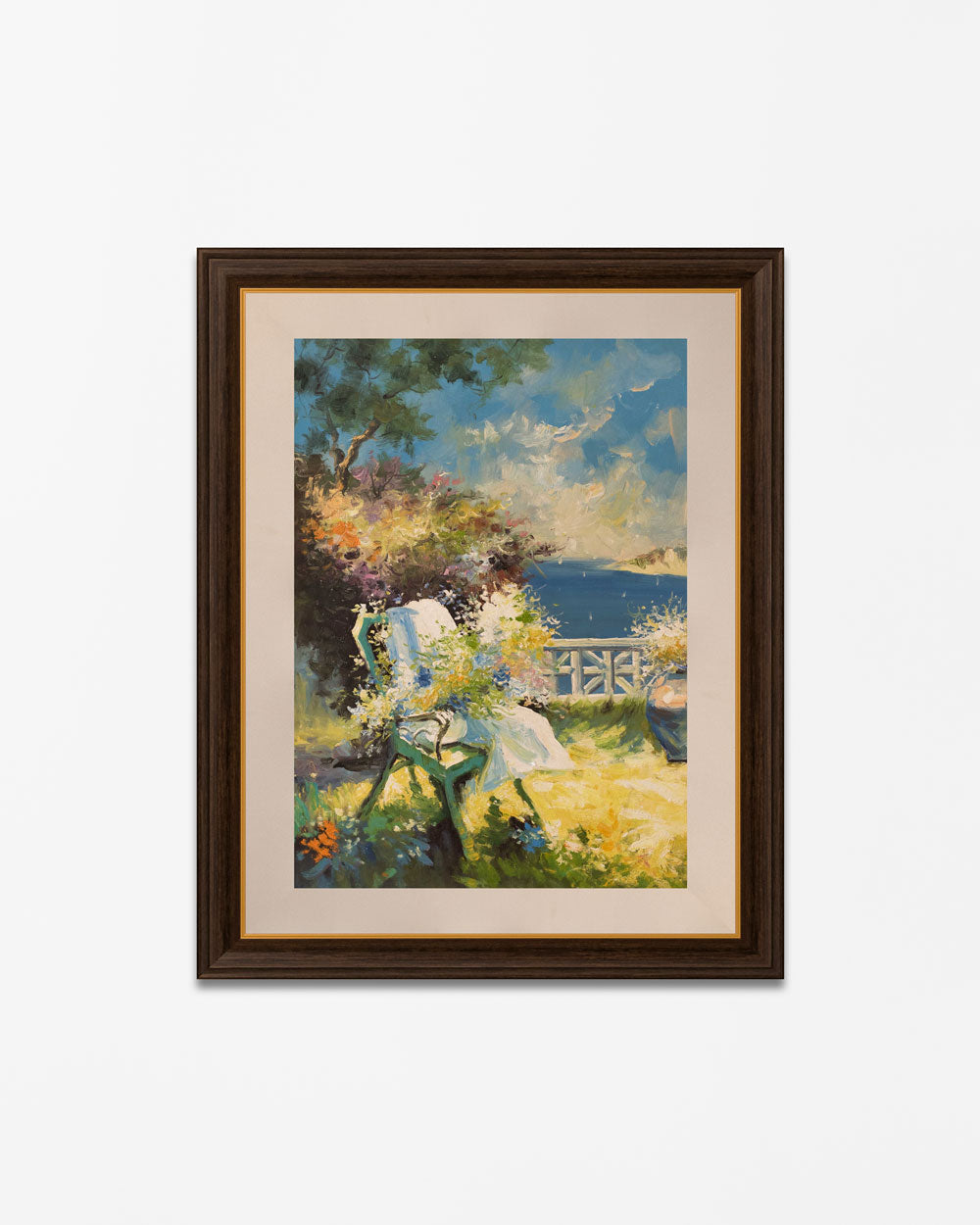"On The Terrace" Handmade Oil Painting 24"x 36"