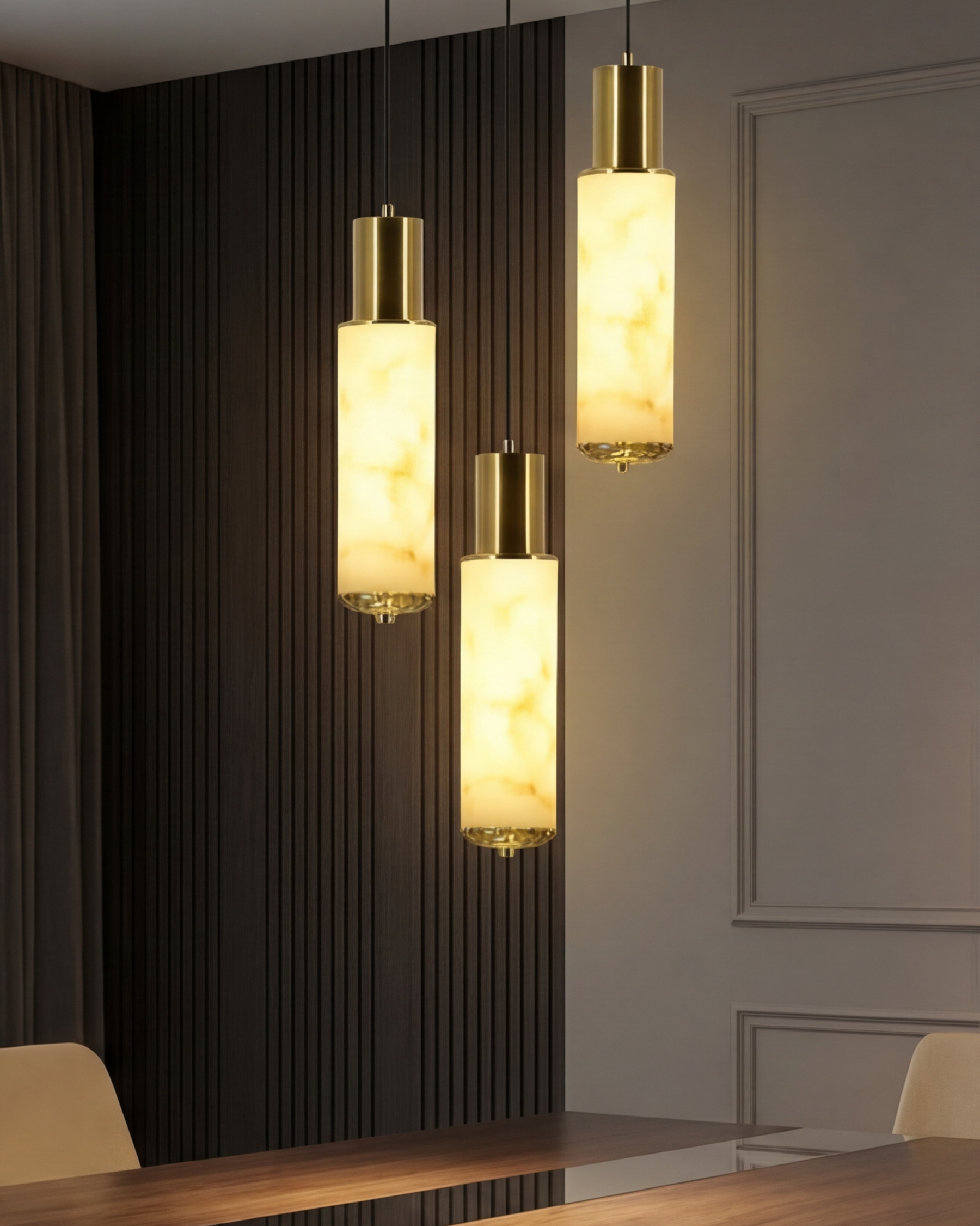 Marble Tube Trio Pendant Light 