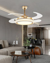 Majestic Glow Retractable Ceiling Fan + Chandelier Light (with Remote Control) 