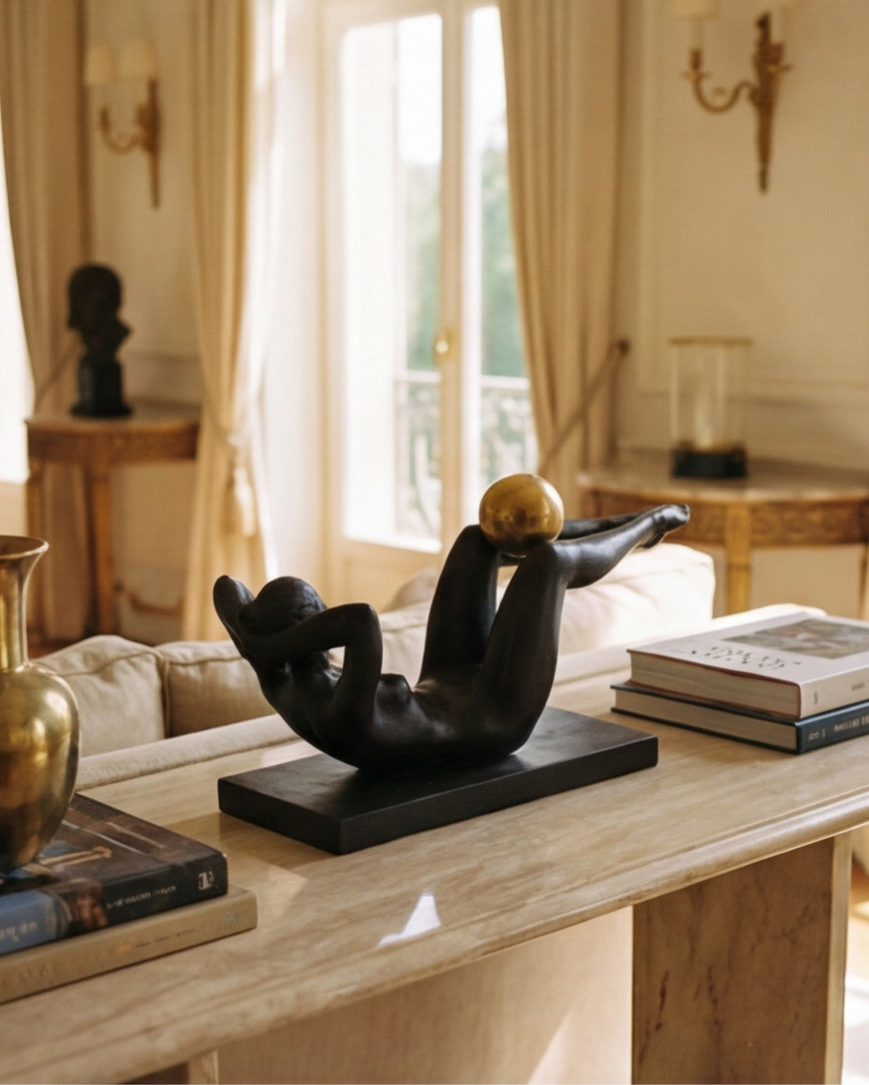 Golden Sphere Power Pose decorative Figures 