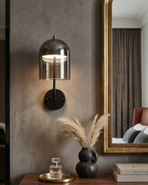 Modern Smoky Glass Wall Sconce 