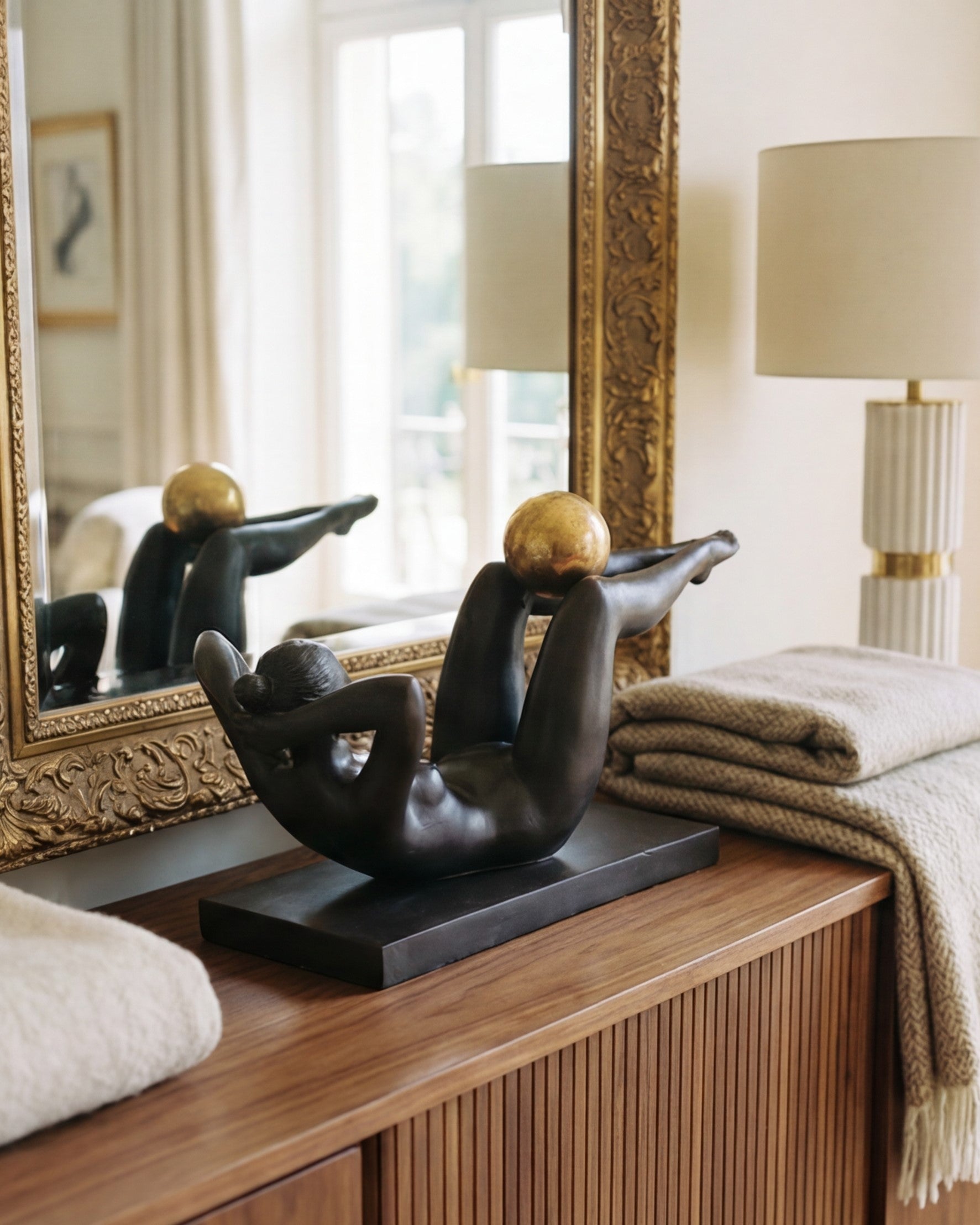 Golden Sphere Power Pose decorative Figures 