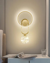 Clear Glass Ball LED Wall Light - Gold - The Decor Kart 