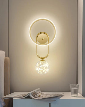 Clear Glass Ball LED Wall Light - Gold - The Decor Kart 