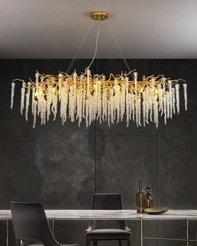 Golden Long Drop Crystal Chandelier - The Decor Kart 