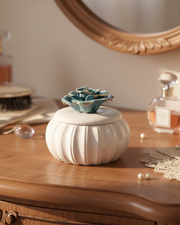 Ivory Blossom Trinket Keeper - Blue