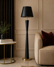 Noir Élan Sculptural Floor Lamp