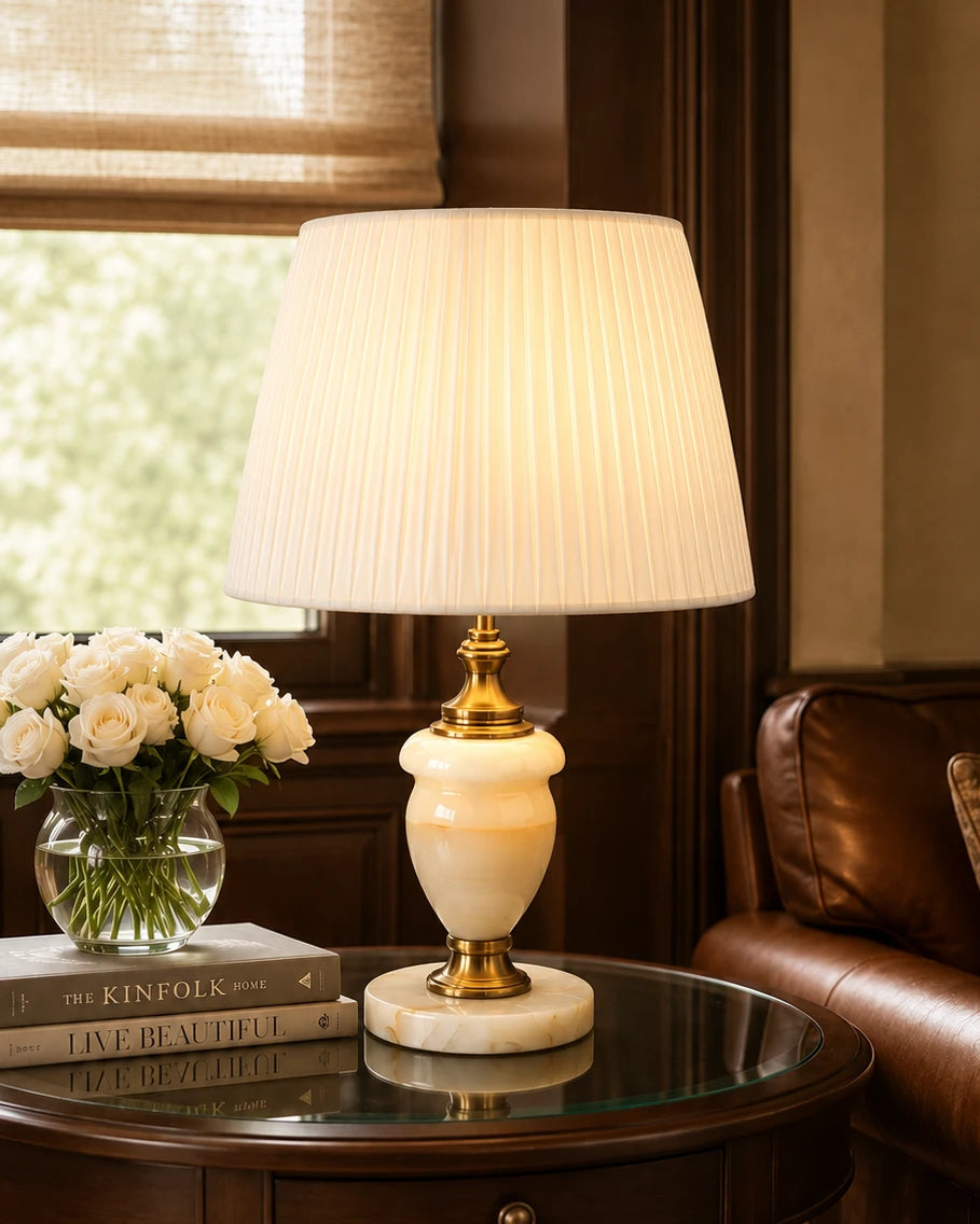 Ivory Alabaster Heritage Table Lamp 