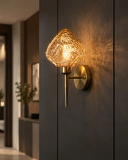 Textured Glass Wall Sconce