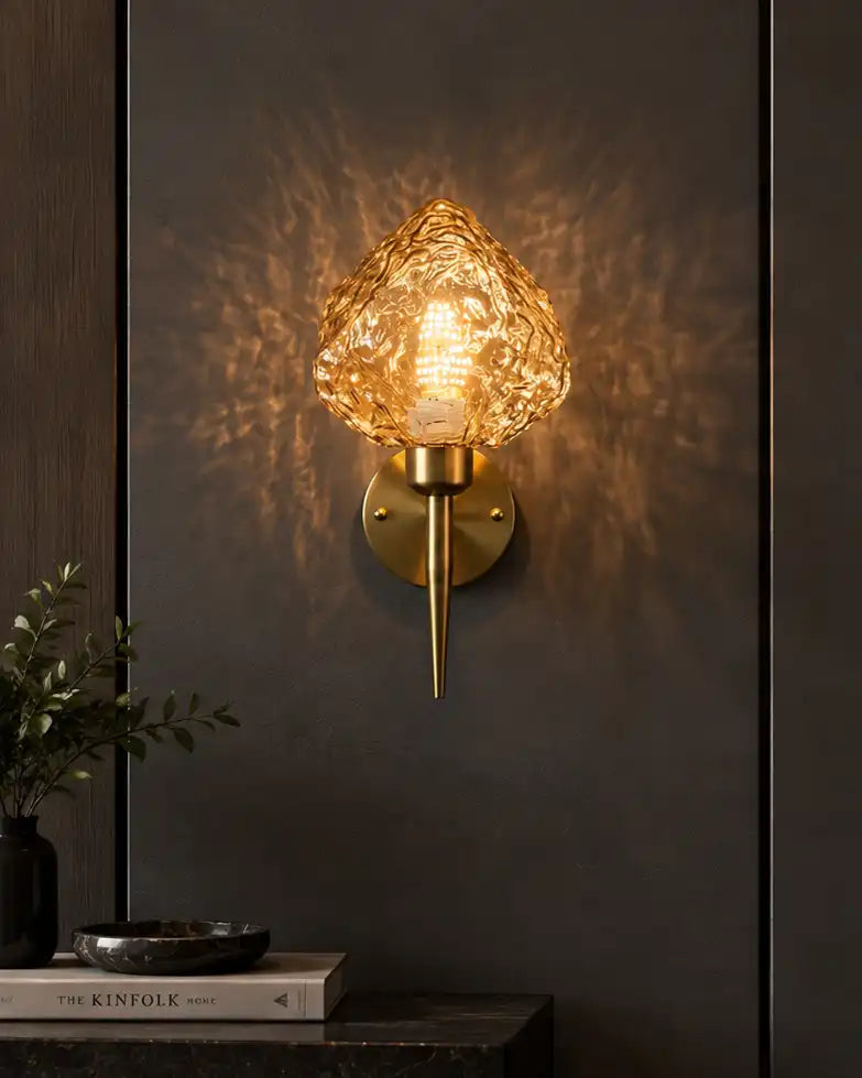 Textured Glass Wall Sconce