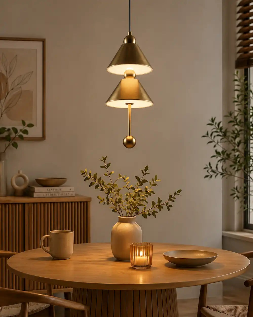 Axis Duo Cone Pendant Light - Gold