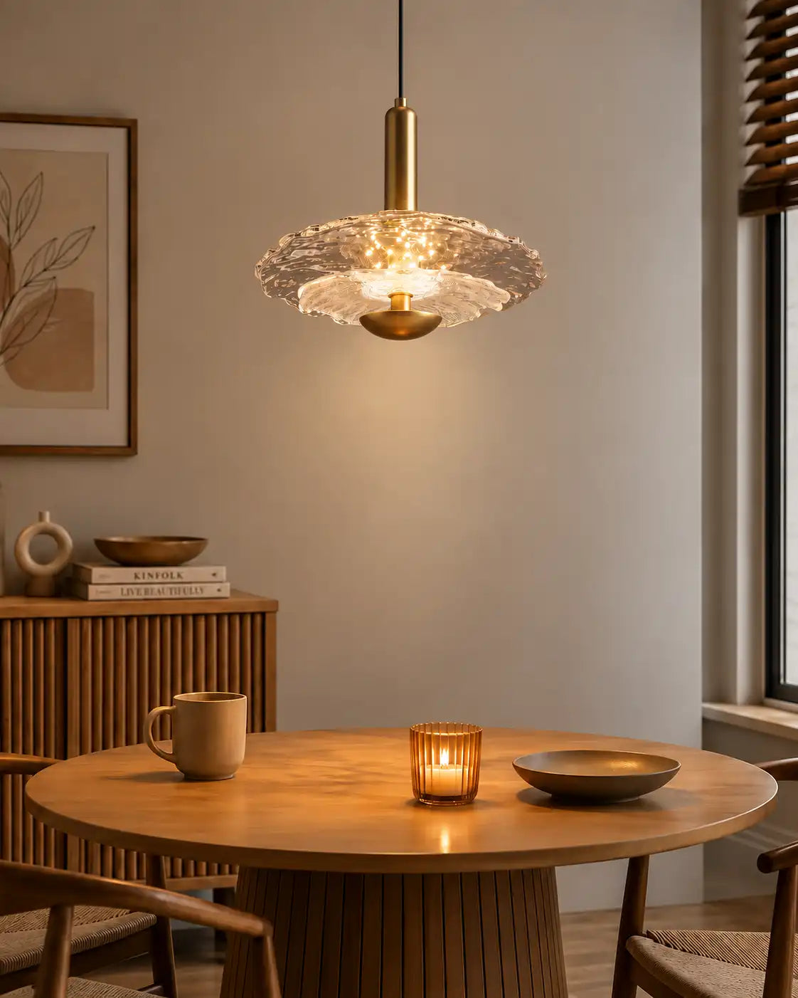 Lumière Sculptural Glass Pendant Light - Smoke