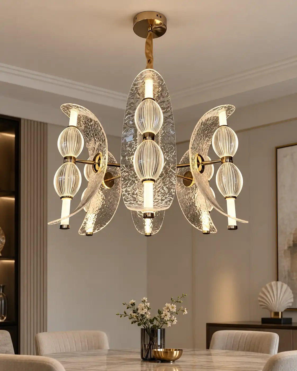Elysian Wing Sculptural Chandelier - 6 Lights