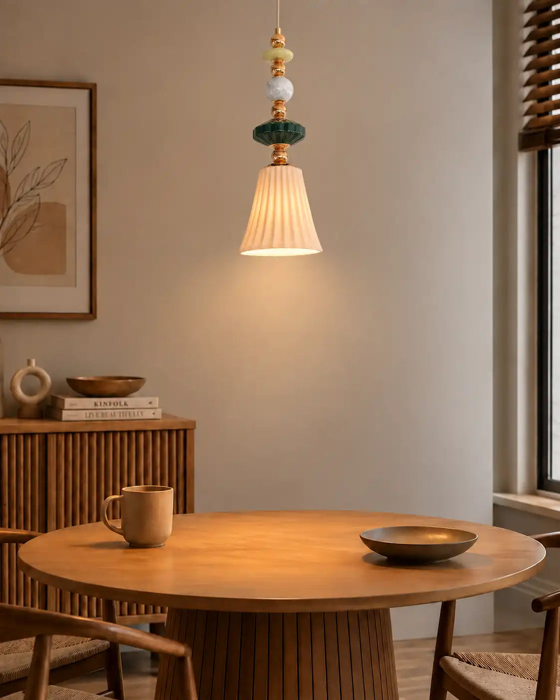 Opaline Sculpted Pendant Light