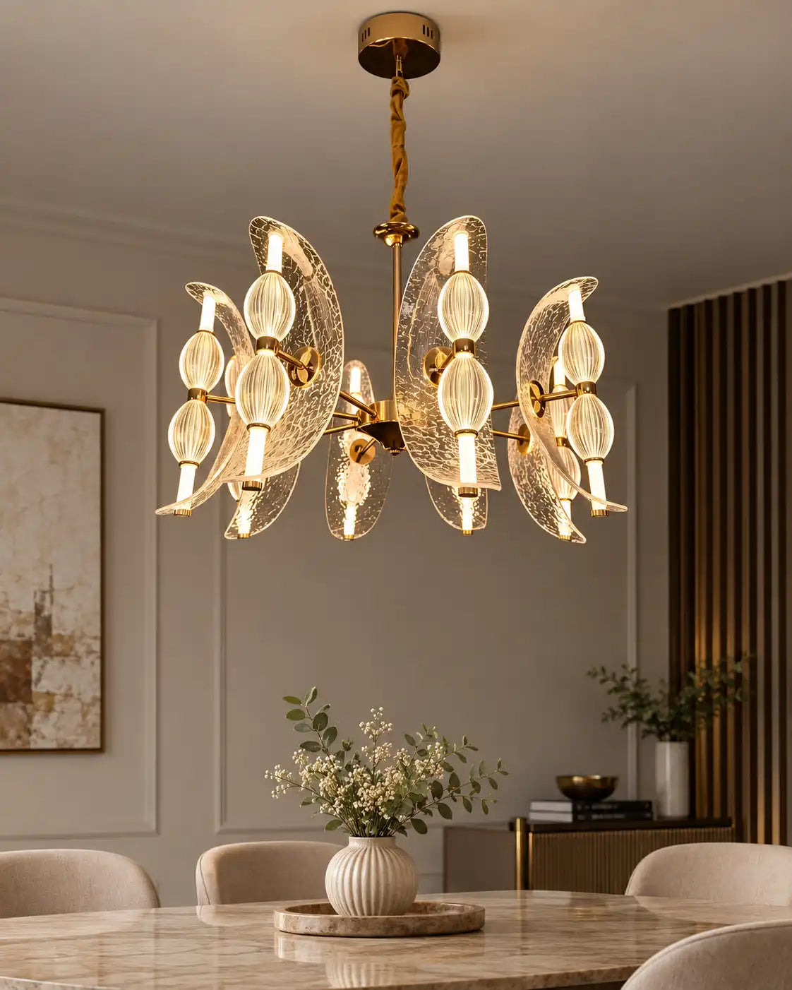 Elysian Wing Sculptural Chandelier - 8 Lights