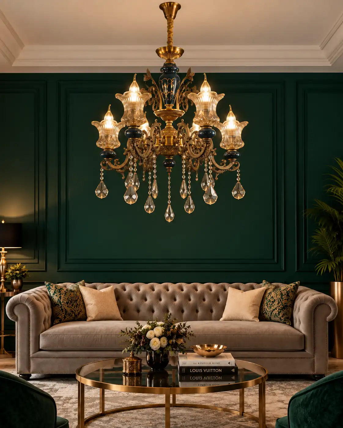 Emerald Crest Tiered Chandelier - 6 Lights