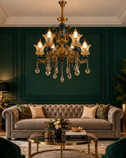 Emerald Crest Tiered Chandelier - 6 Lights