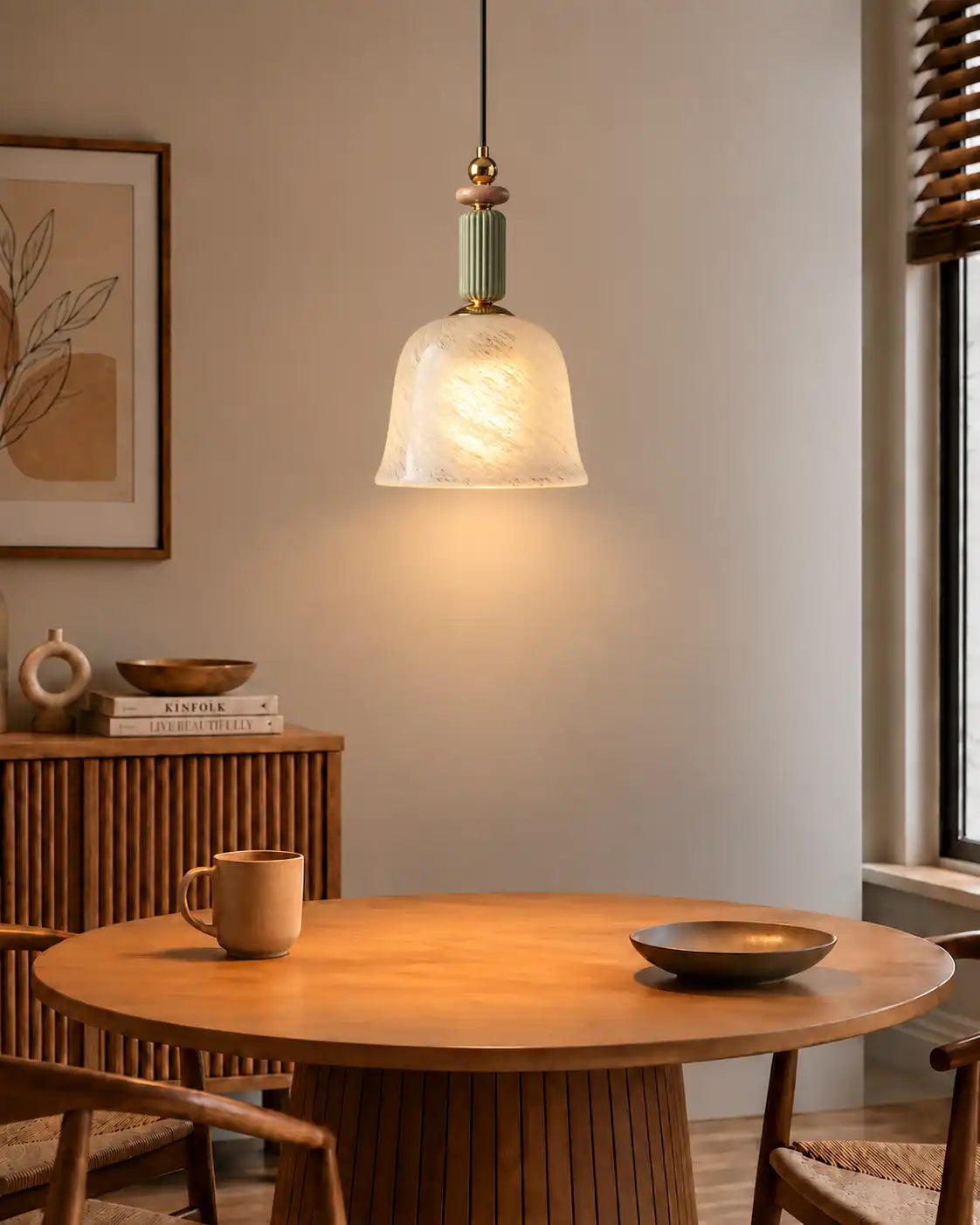 Serene Jade Alabaster Pendant Light