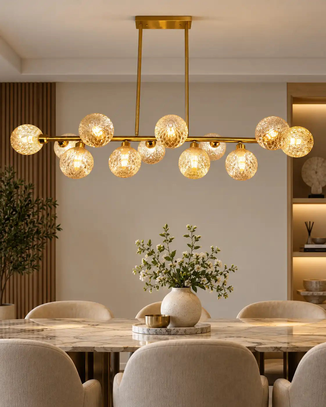 Aurelia Prismatic Linear Chandelier - 12 Lights