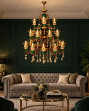 Emerald Crest Tiered Chandelier - 24 Lights