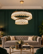 Gilded Scales Crystal Chandelier